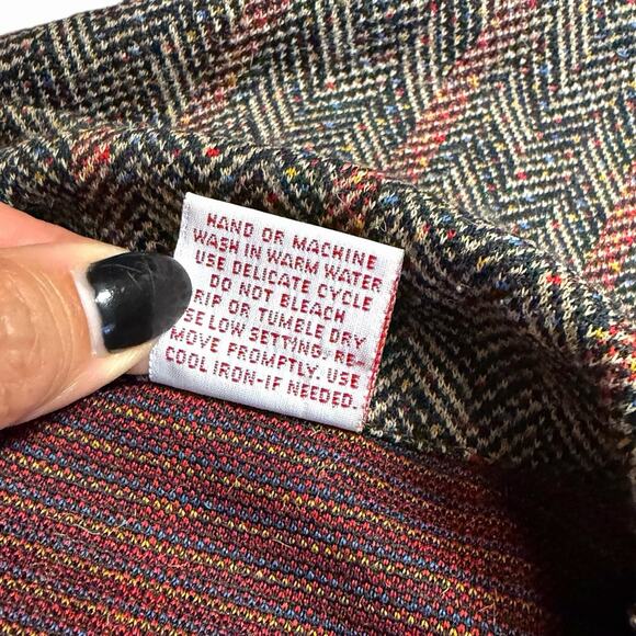 VINTAGE 1970s GRAFF POLYESTER BLAZER JACKET BROWN MULTICOLOR HERRINGBONE - Picture 4 of 4